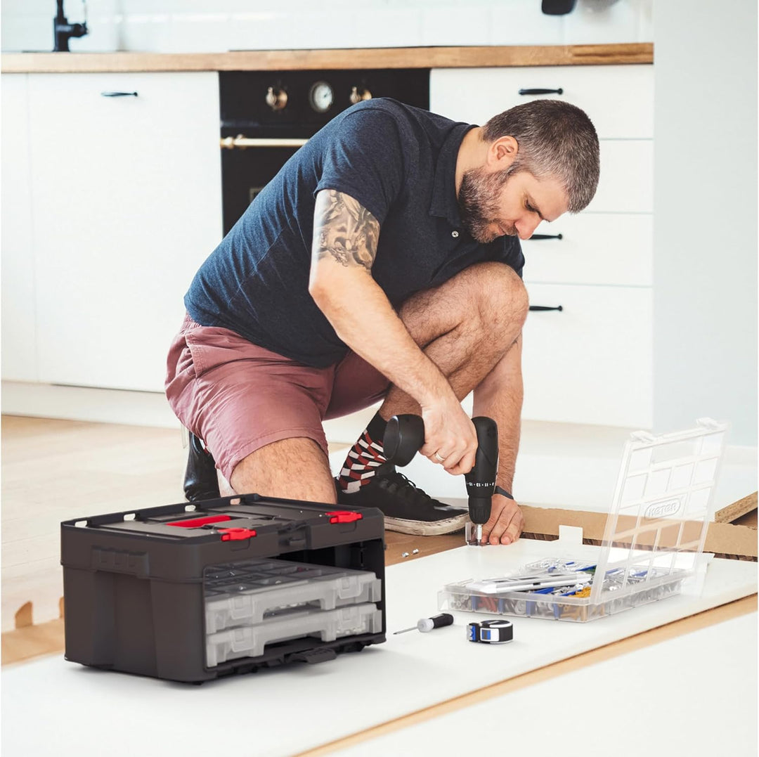 Keter Stack & Roll Heavy Duty DIY 3 Organizer Werkzeug Aufbewahrungs-Set DIY 3 Organizer Werkzeug Au