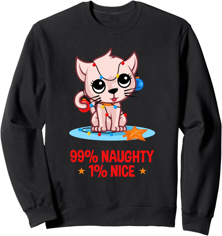 99 % freches 1 % nettes Weihnachts-Kätzchen – Weihnachtskatze. Sweatshirt