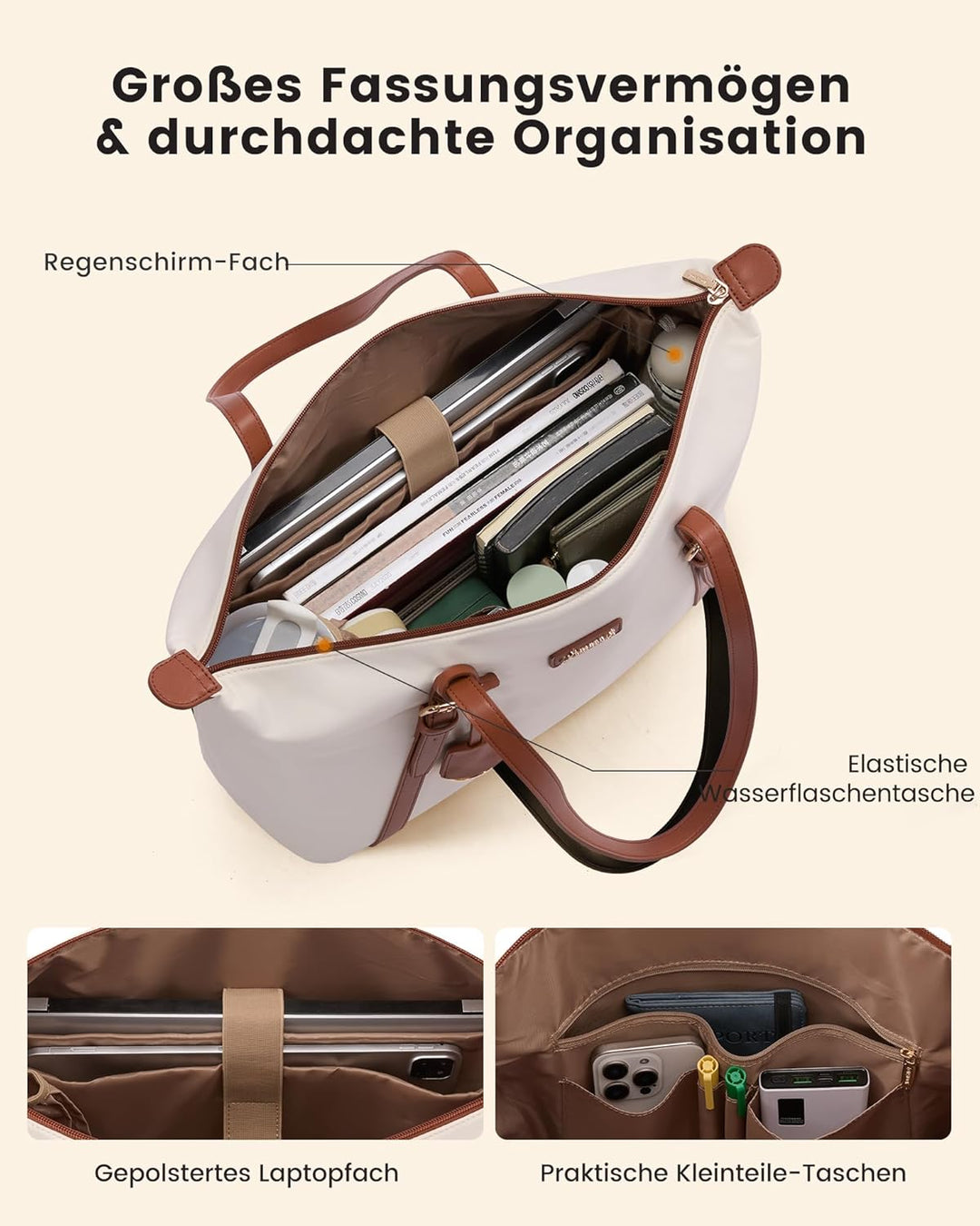 LOVEVOOK Laptoptasche Damen Handtasche Gross Shopper Tote Bag Arbeitstasche Schultertaschen Umhänget