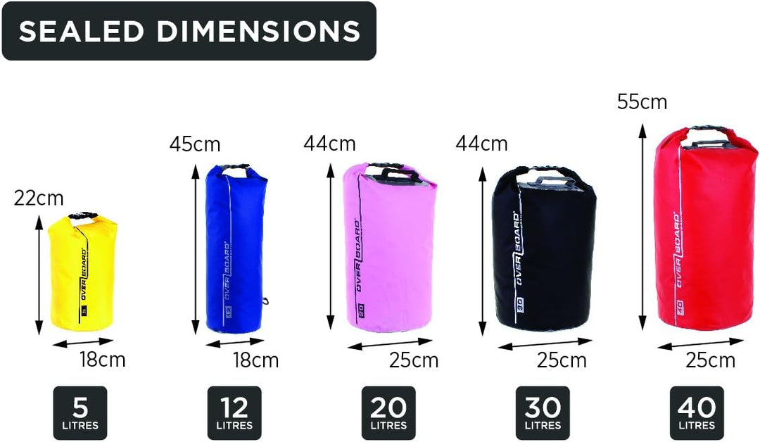 Overboard Wasserdichte Trockenröhrentasche mit verstellbarem Schulterriemen zum Bootfahren, Kajak, A