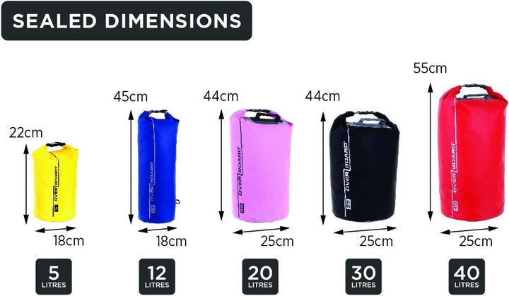 Overboard Wasserdichte Trockenröhrentasche mit verstellbarem Schulterriemen zum Bootfahren, Kajak, A