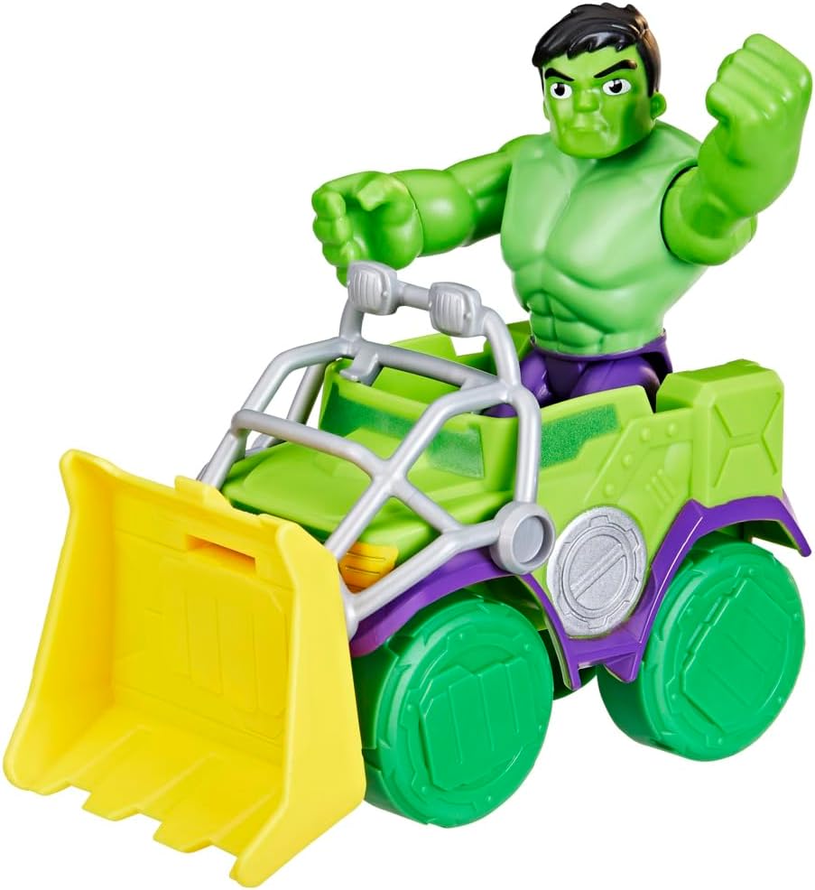 SPIDEY AND HIS AMAZING FRIENDS Marvel Hulk Schmetter Truck, Action-Figur mit Fahrzeug und Accessoire