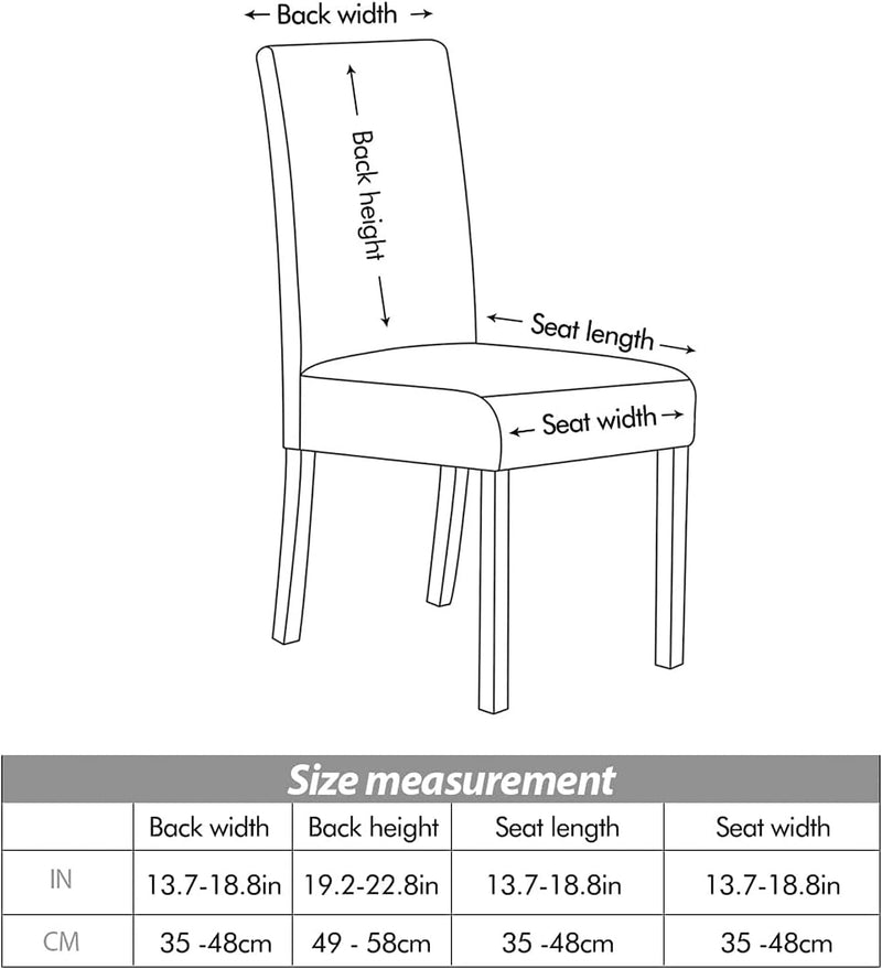 VanderHOME Stuhlhussen 4er Set Elastische Universal Esszimmerstuhl Abdeckung mit Rock Abnehmbare Was