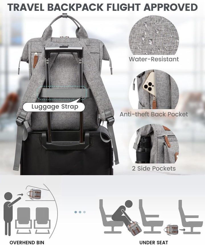LOVEVOOK Rucksack Damen, Laptop Schulrucksack Mädchen Teenager 15,6 Zoll Tagesrucksack, Wasserdicht
