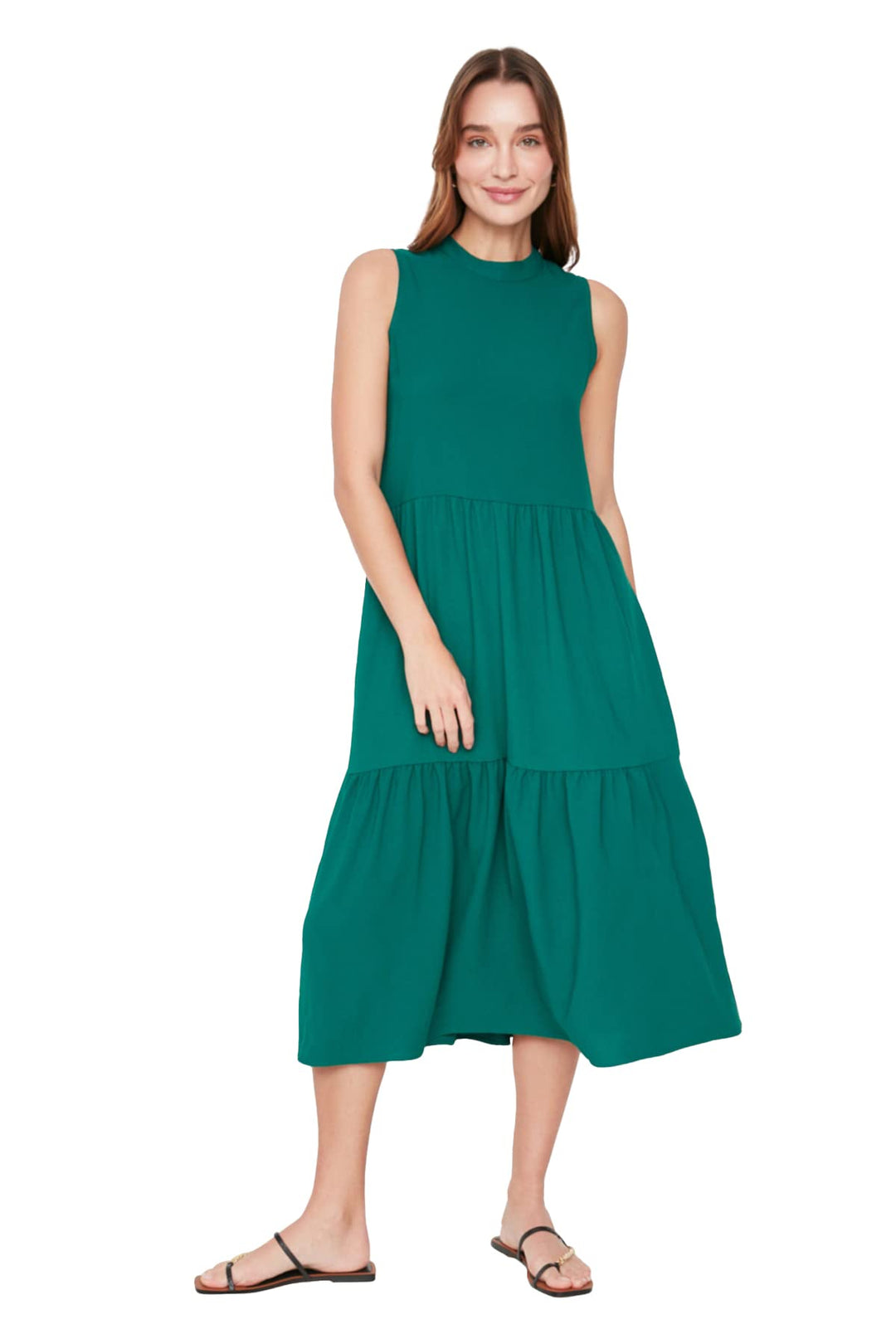 TRENDYOL Damen Breites Geschnittenes Kleid Dress 34 Emerald Green, 34 Emerald Green