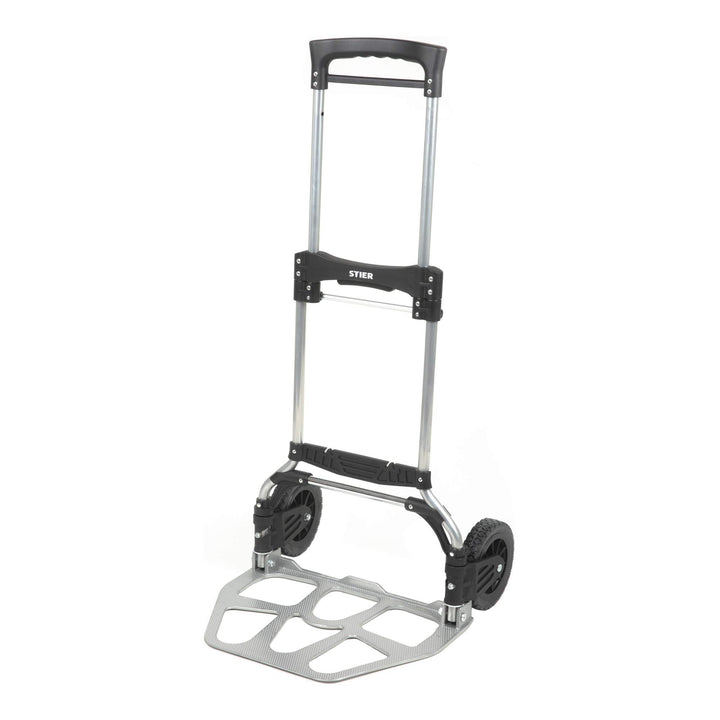 STIER Sackkarre klappbar, Aluminium Transportkarre, Belastbarkeit bis 120kg, Stapelkarre zum Transpo