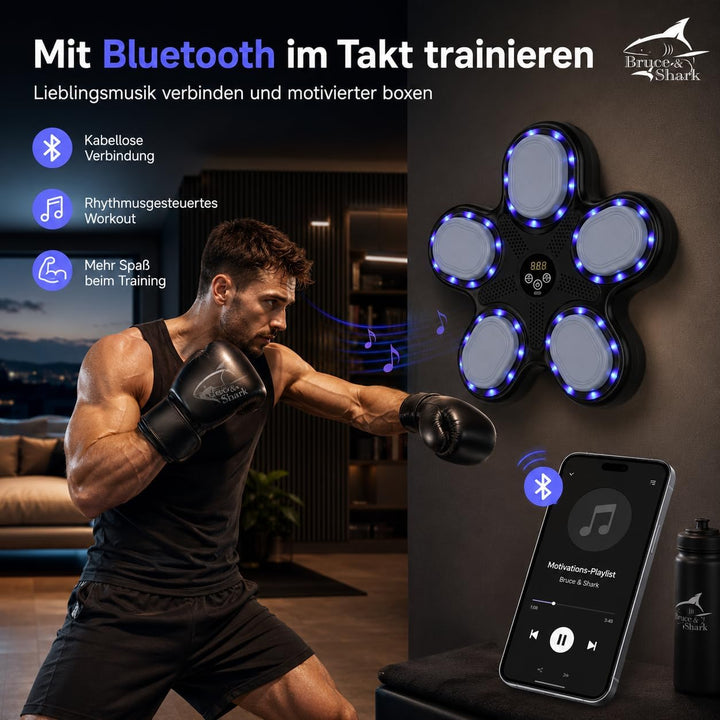 Musik Boxing Machine, 9 Modi, 9 Geschwindigkeiten, Display, Schlagzähler, Reaktions- und Koordinatio
