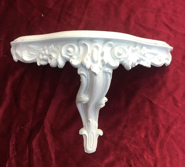 Wandspiegel WEIss mit Konsole Barock Antik 45x38 Flurspiegel Badspiegel mit Ablage Wanddeko Prunkspi