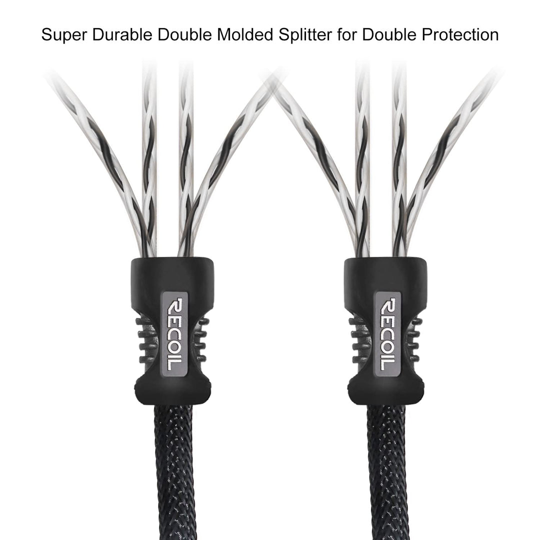 RECOIL PCI420 4-Kanal Cinch Kabel 20 Fuss (6 m) – OFC, 100% sauerstofffreies Kupfer, doppelt geschir