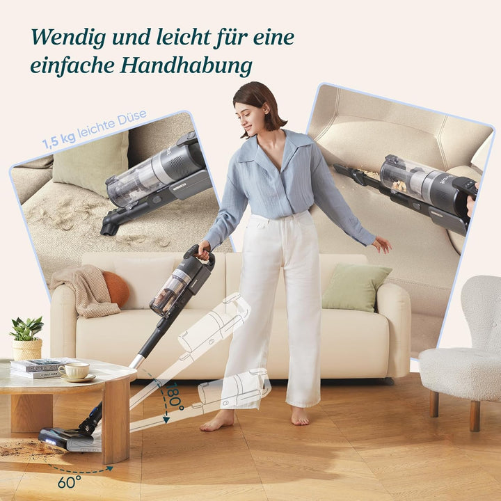 Levoit Akku Staubsauger - 70 Min Laufzeit - 99,99 Prozent HEPA Filtrationseffizienz - Mini Motorbürs