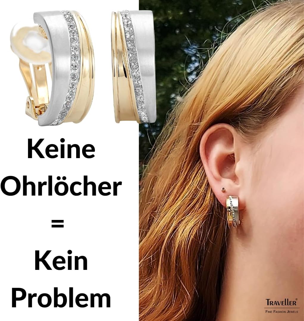 Traveller Ohrclip - Damen - Kristall-Steine - bicolor - 156959