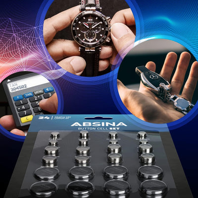 ABSINA 240er Pack Alkaline & Lithium Knopfzellen - 20x AG1 / 20x AG3 / 40x AG4 / 40x AG10 / 40x AG13