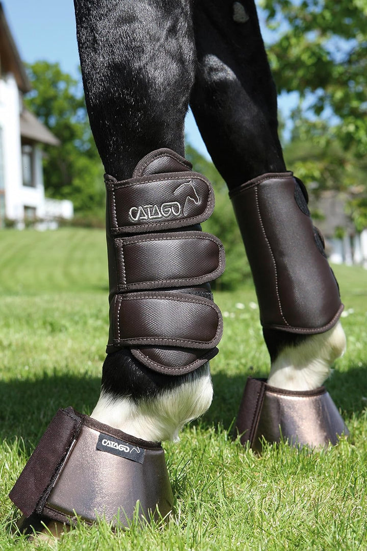 CATAGO 4-Piece Dressage Full Pferdeschuhe Pony Braun, Pony Braun