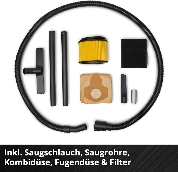 Einhell Nass-Trockensauger TC-VC 3055 S (950 W, 190 mbar Saugleistung, 30 L Edelstahlbehälter, Rolle