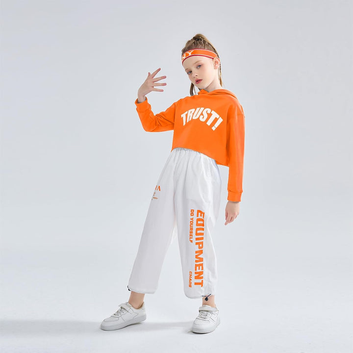 LOLANTA Mädchen Hip Hop Kleidung, Street Dance Outfit, Hoodie, Joggerhose Kinder Trainingsanzug Set