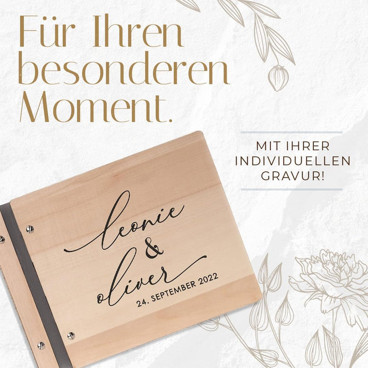 Hochzeitideal – Personalisierbares Gästebuch Hochzeit Patti E10 mit 40 Seiten I Hochzeit Gästebuch a