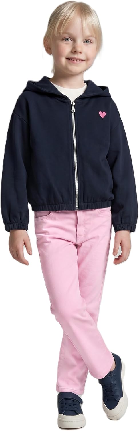 Tom Tailor Mädchen Kinder Cropped Sweatjacke mit Stickerei 128-134 10668 - Sky Captain Blue, 128-134