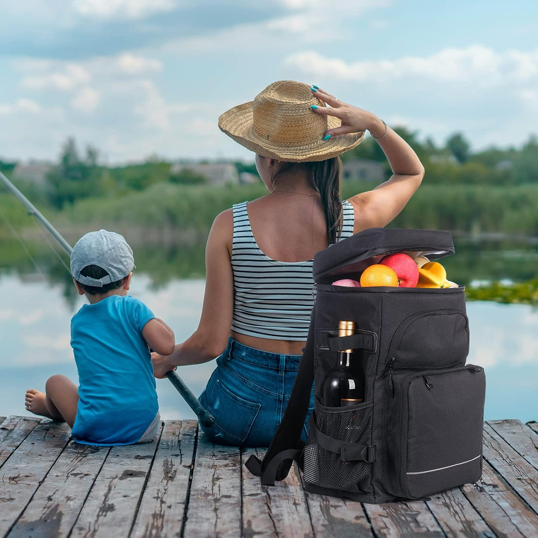DEWUR Kühlrücksack 35L Thermo Rücksack Kühltasche Wasserdichter Picknickrücksack mit Flaschenöffner