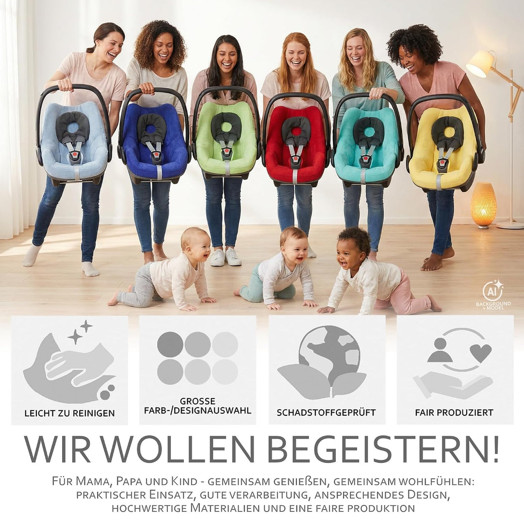 Sommerbezug Babyschale kompatibel mit Maxicosi Pebble &amp; Pebble Plus - Atmungsaktiver Schonbezug Baum