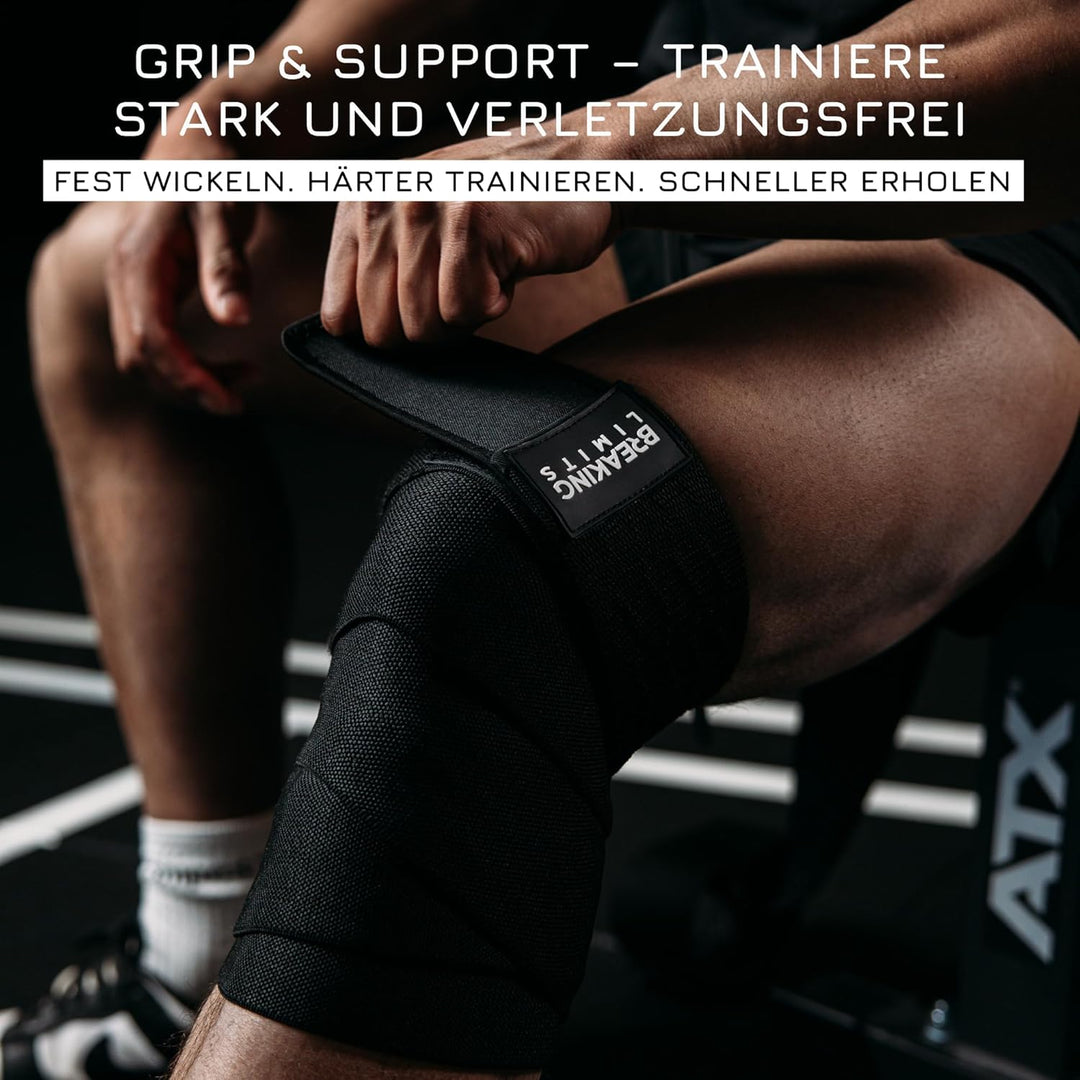 BREAKING LIMITS Kniebandage Kraftsport – Kniebandagen für Powerlifting, Gym, Krafttraining & Bodybui