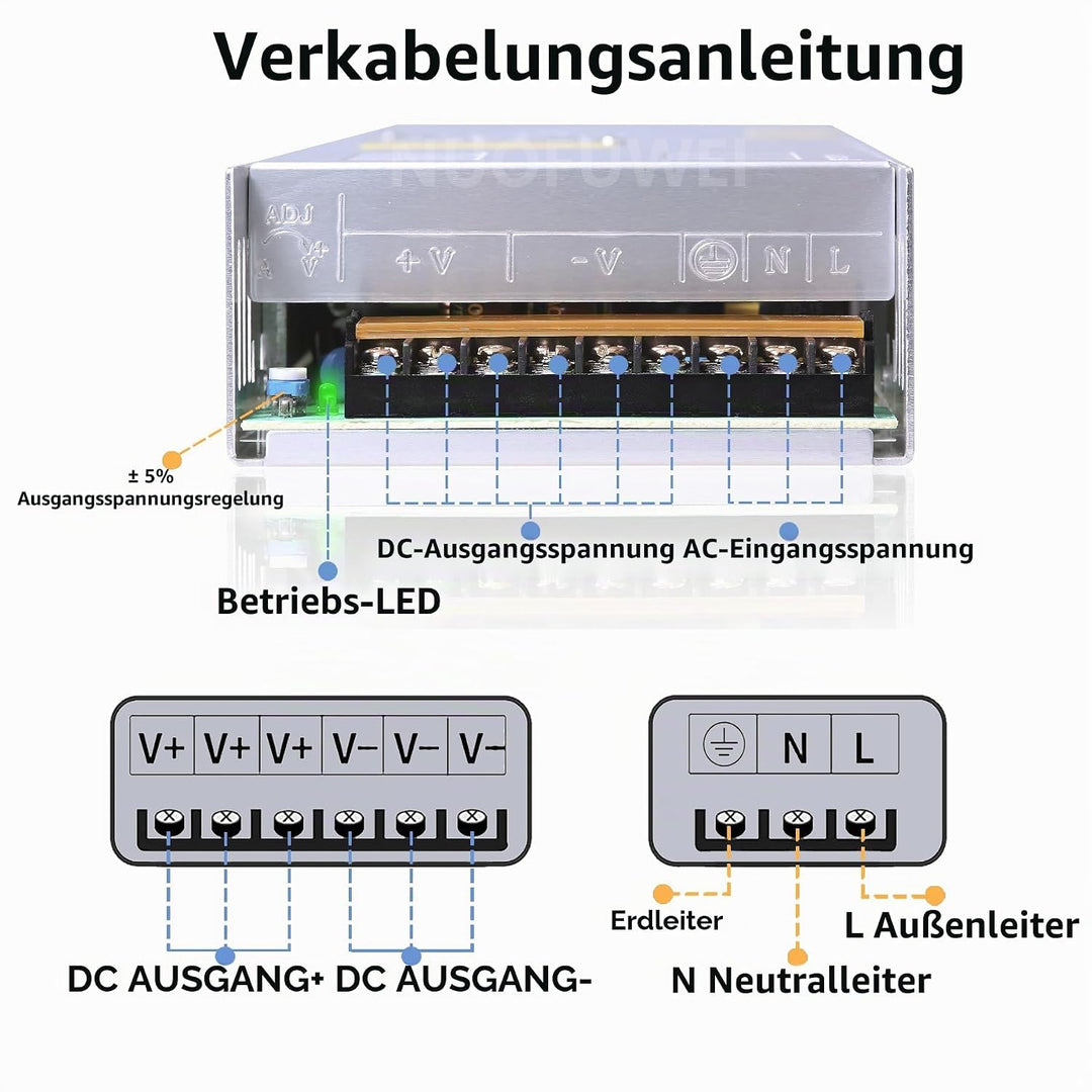 DC 36V 16.6A 600W Netzteil 230V AC auf DC 36Volt Schalternetzteil Transformator Adapter Trafo 36V 60