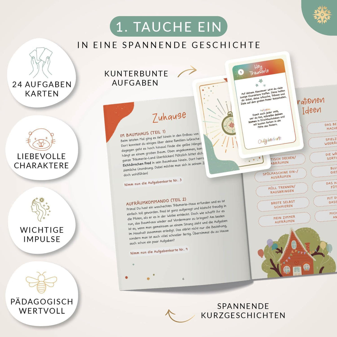 LEBENSKOMPASS Träumerle Board für Kinder - Vision Board Set für Kinder - DAS ORIGINAL - Bastelset fü