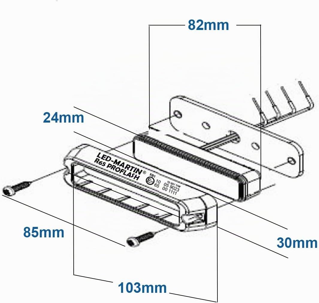 LED-MARTIN 2er Sparset R65 PROFLASH blau - Frontblitzer - Strassenräumer -Blitzmodul - Feuerwehr - P