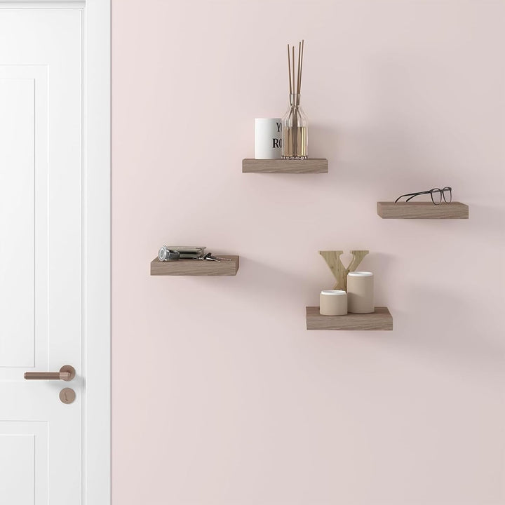 EUGAD Wandregal Wandboard 2er Set Hängeregal Holz Board Modern Eiche Gelb 25x23x3,8cm 0112QJ-2 Eiche