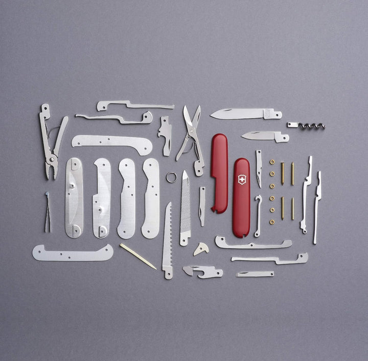 Victorinox Taschenmesser Handyman (24 Funktionen, Kombizange, Holzmeissel, Metallsäge) rot & Dual-Me