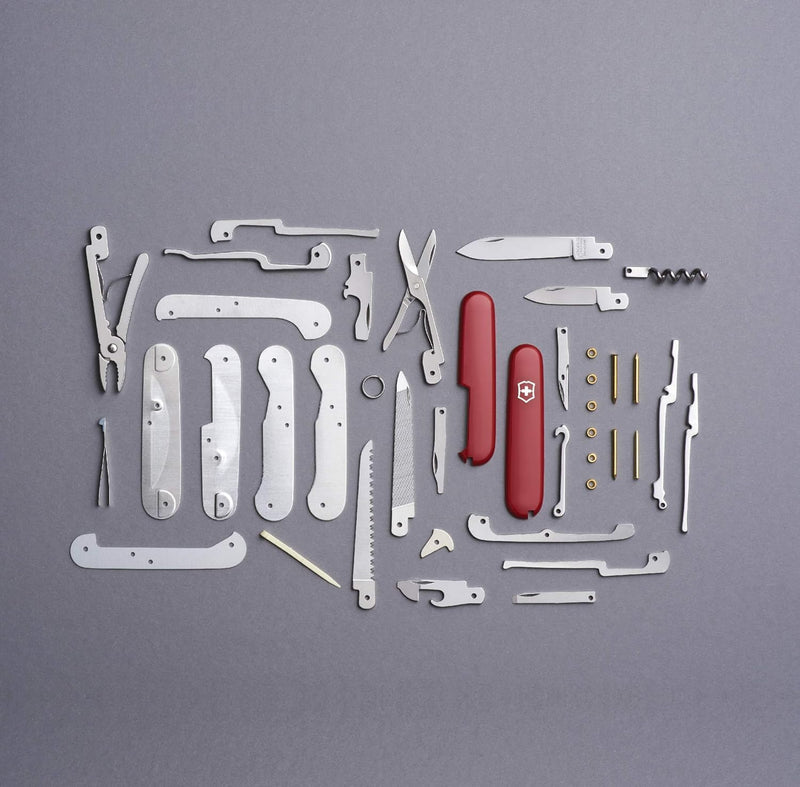 Victorinox Taschenmesser Handyman (24 Funktionen, Kombizange, Holzmeissel, Metallsäge) rot & Dual-Me