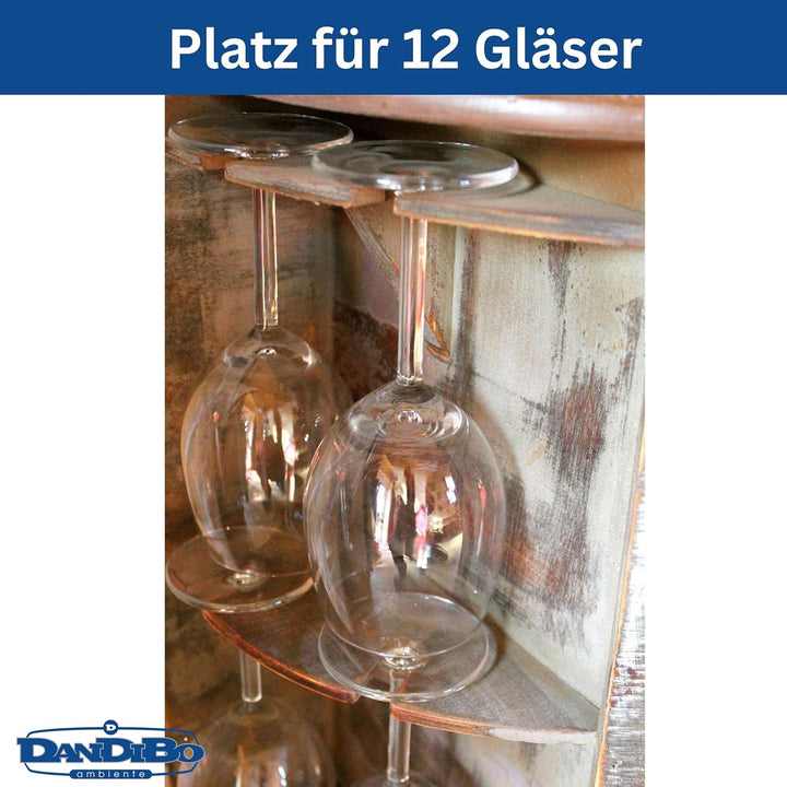 DanDiBo Weinregal Holz Stehend Rustikal Weinfass Flaschenregal 1486 Beistelltisch Schrank Fass Weinb