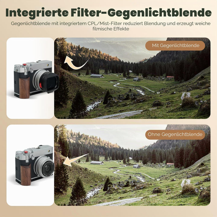 Freewell The Real Gegenlichtblende - Hybrid CPL/Mist Filter, Flipable, Touchless Filterbetrieb für F