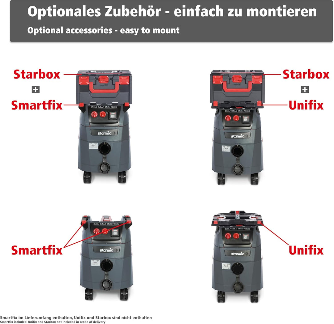 Starmix Nass- und Trockensauger iPulse M-1635 Safe Plus, hochwertiger Sicherheitssauger für Baustell