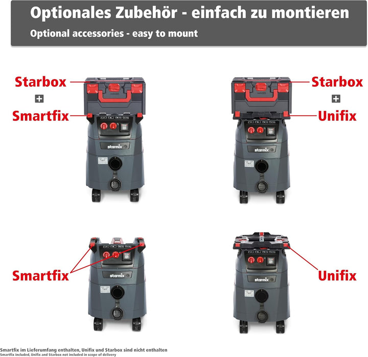 Starmix Nass- und Trockensauger iPulse M-1635 Safe Plus, hochwertiger Sicherheitssauger für Baustell