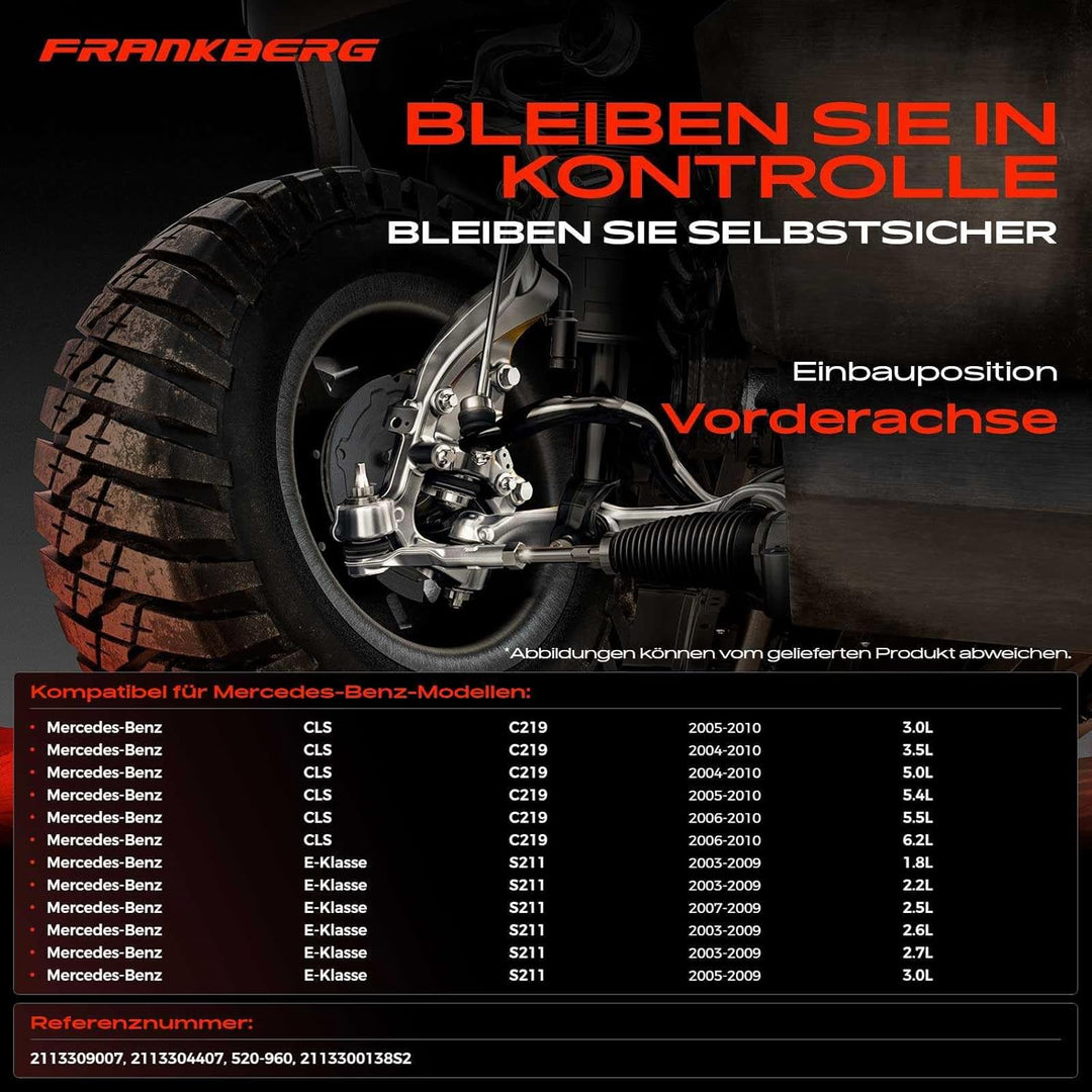 Frankberg Querlenker Radaufhängung Vorne Oben Rechts Kompatibel mit CLS C219 2004-2010 E-Klasse W211