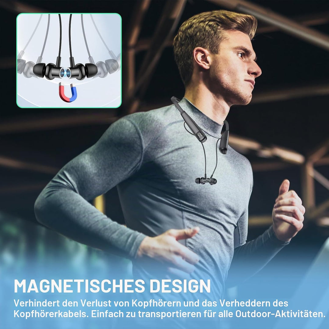 LAMA Bluetooth 5.4 Kopfhörer Sport Ohrhörer 80 Std. Spielzeit Noise Cancelling Kabellos Sportkopfhör