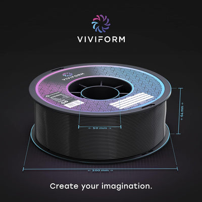 Viviform silk PLA Filament für 3D Drucker | 1kg Rolle | ∅1,75mm +/- 0,03mm | Silber metallic, VF-PLA