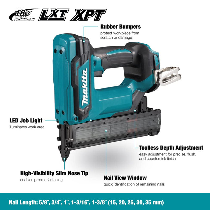 Makita DFN350Z Akku-Stauchkopfnagler 18V (ohne Akku, ohne Ladegerät) Single, Single
