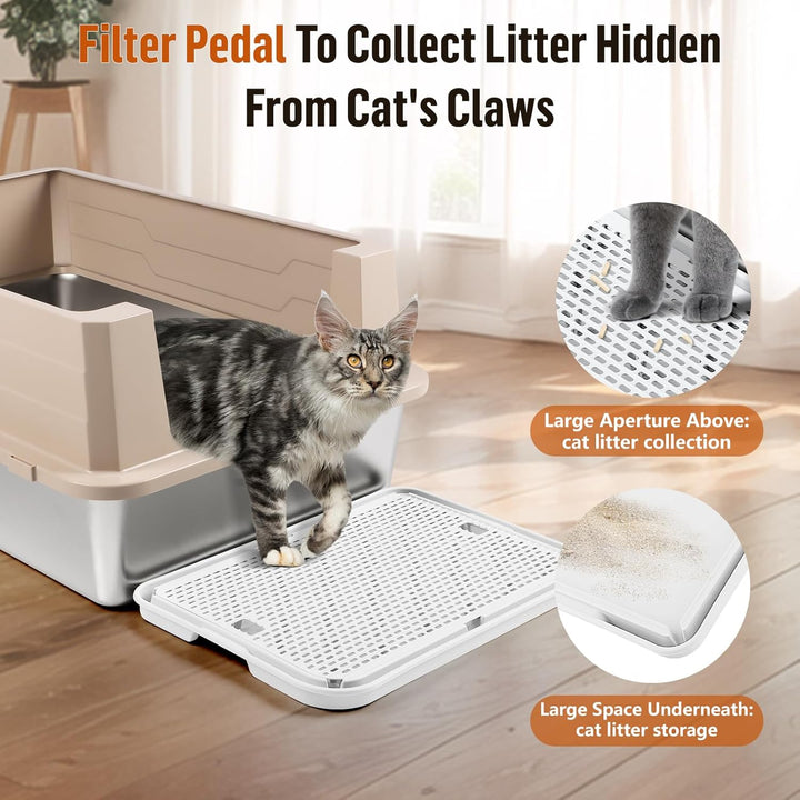 grosse Katzentoilette Rampe Matte, 42x30CM Katzentreppe, Katzenstreu Catcher für automatische selbst