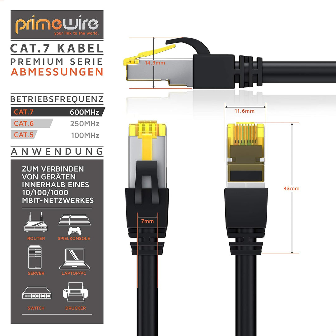 CSL - 30m CAT 7 Netzwerkkabel Gigabit Ethernet LAN Kabel - 10000 Mbit s - Patchkabel - Cat.7 Rohkabe