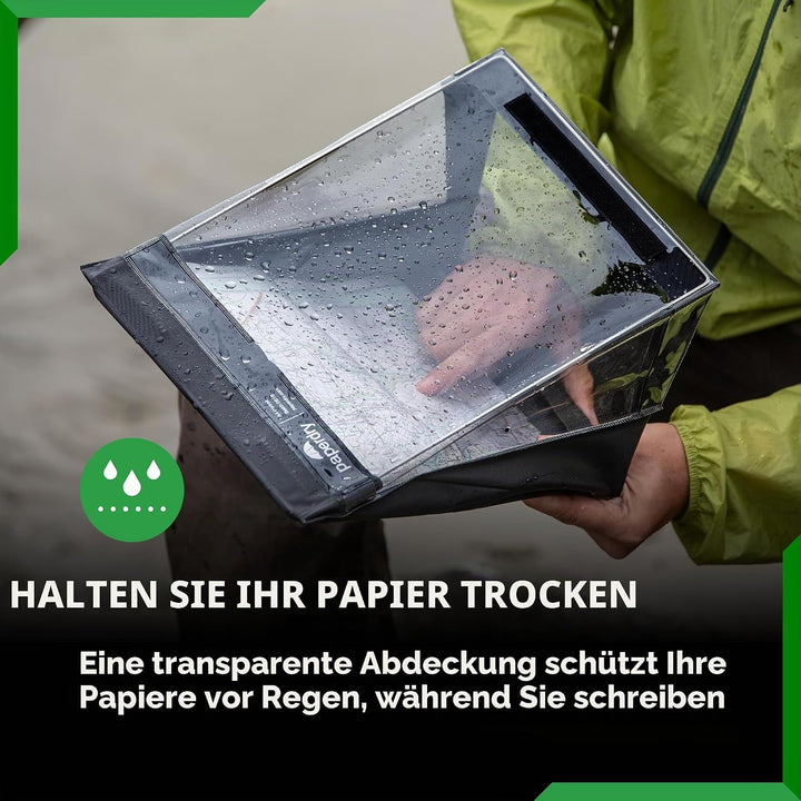 Paperdry Schwarzes Wasserfestes Klemmbrett A4 Hochformat- hochwertiges PVC, 18 Monate Garantie - Kle