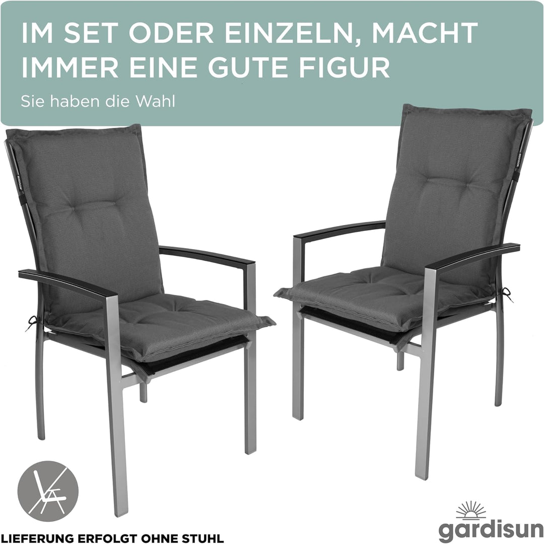 gardisun Gartenstuhlauflagen Niedriglehner I Extra Dicke Sitzauflagen I Made in Europe I Ideale Stuh