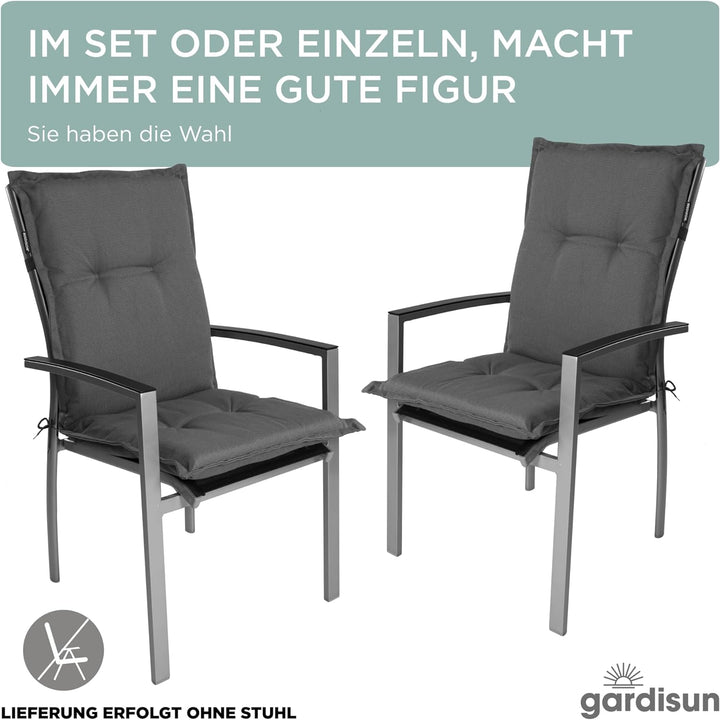 gardisun Gartenstuhlauflagen Niedriglehner I Extra Dicke Sitzauflagen I Made in Europe I Ideale Stuh
