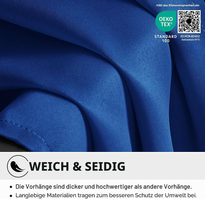 Deconovo Vorhang Blickdicht Ösen Gardinen Kinderzimmer Thermogardine Kälteschutz Ösen, 183x168 cm(Hö