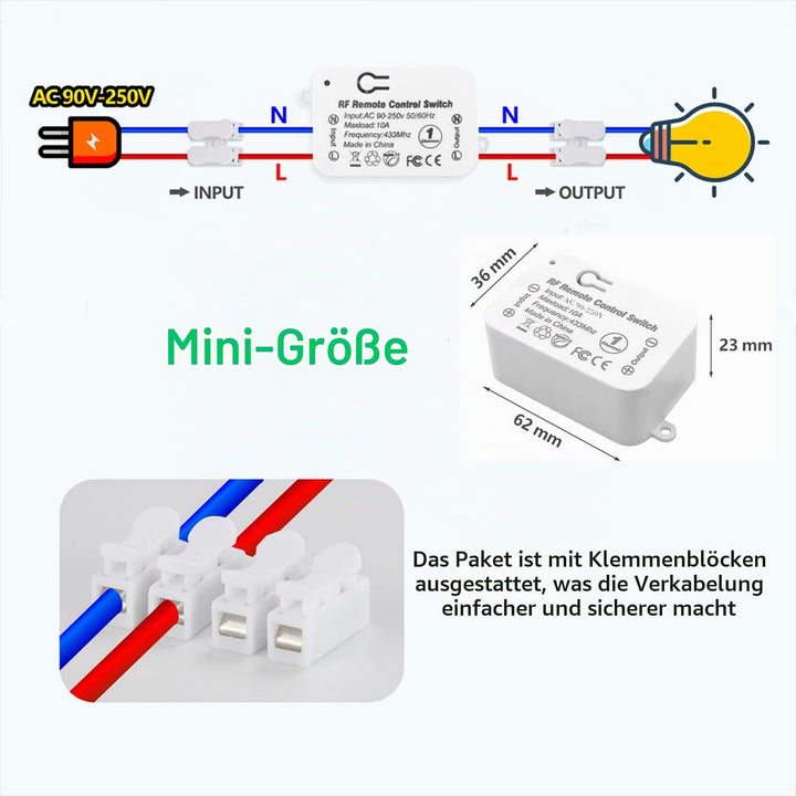 Tedeligo Drahtlose Schalter Kit, Hin und Her drahtlose Radio Sender 433 MHz drahtlose Schalter 150 M