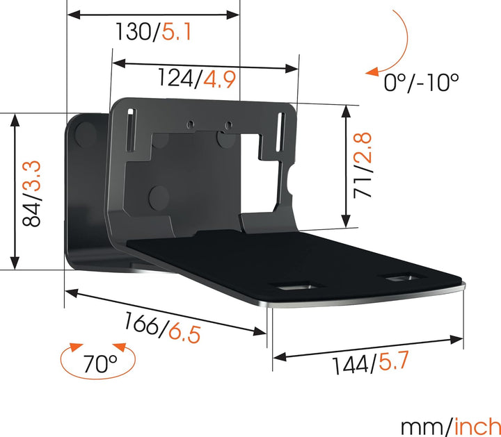 Vogel's SOUND 3205 Universelle Lautsprecher Wandhalterung, Max. 6,5kg, Bis zu 10° neigbar, Schwenkba
