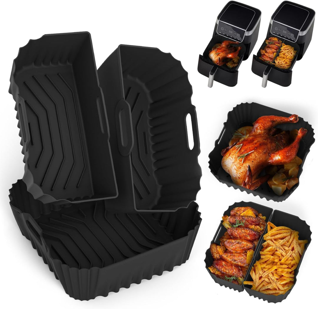Silikonform Heissluftfritteuse, Airfryer Zubehör 3 Stück Silikon Einsatz Wiederverwendba Silikon Ein
