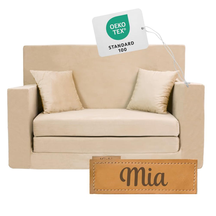Flumi Personalisierte Kindercouch: Mini Schlafsofa für Kinderzimmer, Kuschelecke, Spielsofa, Kinders