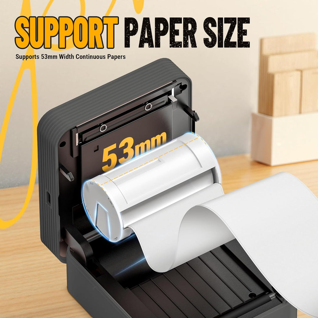 Nelko Aufkleber Drucker, PM230 Mini Drucker Bluetooth Portabel Sticker Maker mit 3 Rollen Papier, fü