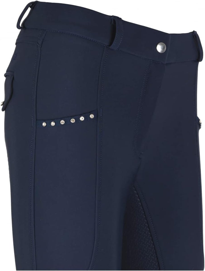 Lazura - Damen Winter Reithose Tatjana | Vollbesatz aus Silikon | Reiterhose mit 2 seitlichen Handyt